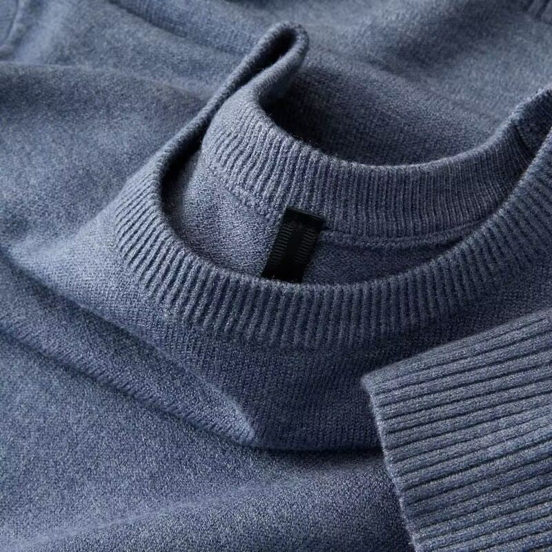 High-end Men's Round Neck Solid Color Sweater