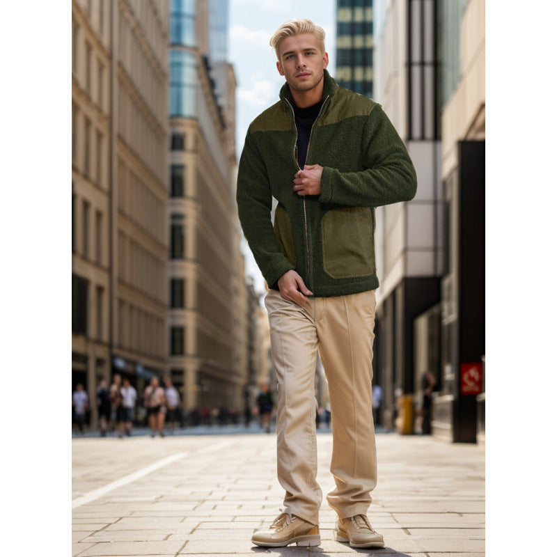 Fashion Fleece Jacke mit Stehkragen