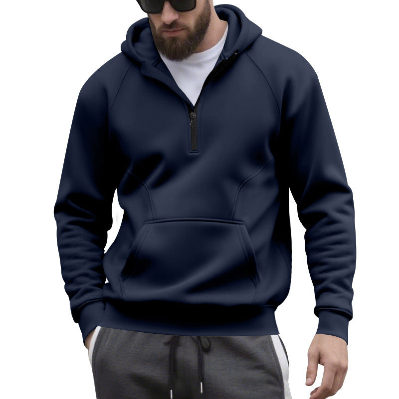 Männer Casual Sport Commuter Fleece Kapuze Reißverschluss