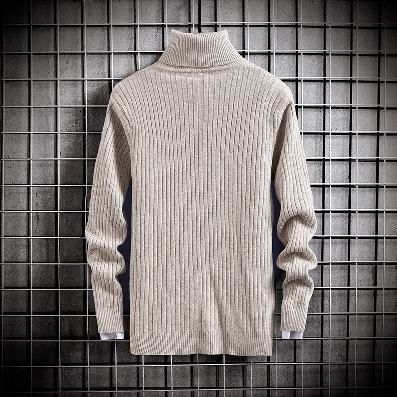 Top Winter Turtleneck Solid Color Slim Sweater Pullover