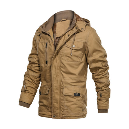 Fashionable Extra-thick Fleece-lined Men's Work Jacket