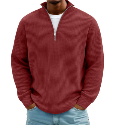 Herren Hoodie Waffle Strickpullover