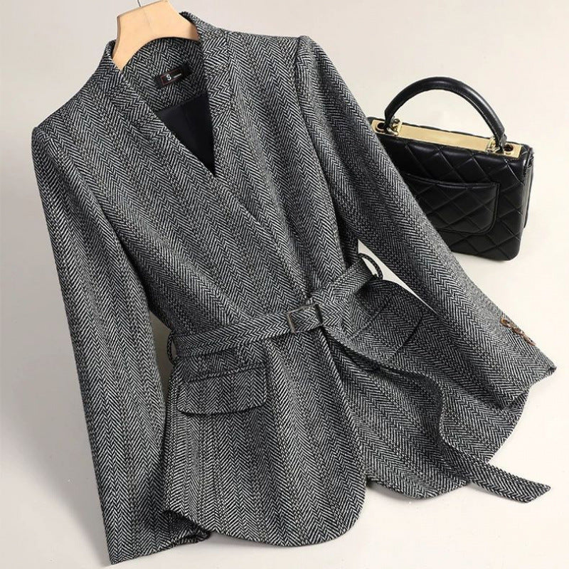 Sophistizierter Damen Wollblazer aus Chenille – Eleganter Business-Blazer mit Prinzessärmeln