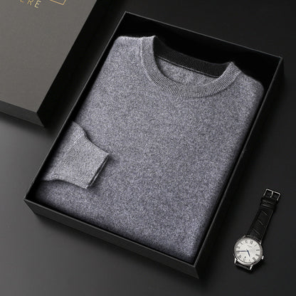 Strickverdickter Pullover mit Rundhalsausschnitt