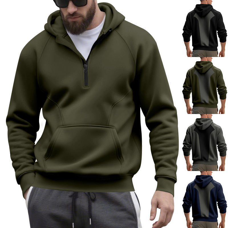 Männer Casual Sport Commuter Fleece Kapuze Reißverschluss