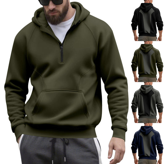 Männer Casual Sport Commuter Fleece Kapuze Reißverschluss
