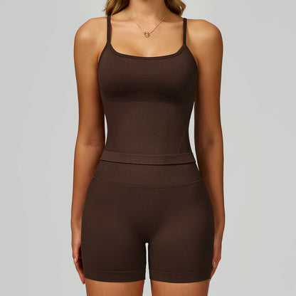 Seamless Color-Block Yoga Set For Women