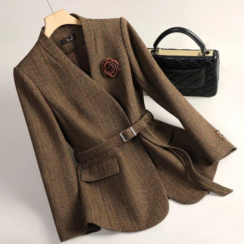 Sophistizierter Damen Wollblazer aus Chenille – Eleganter Business-Blazer mit Prinzessärmeln