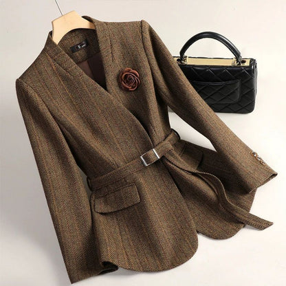 Sophistizierter Damen Wollblazer aus Chenille – Eleganter Business-Blazer mit Prinzessärmeln