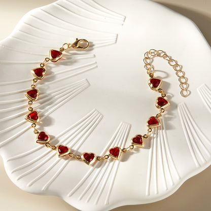 Loving-Heart Red Diamond Versatile Women's Bracelet