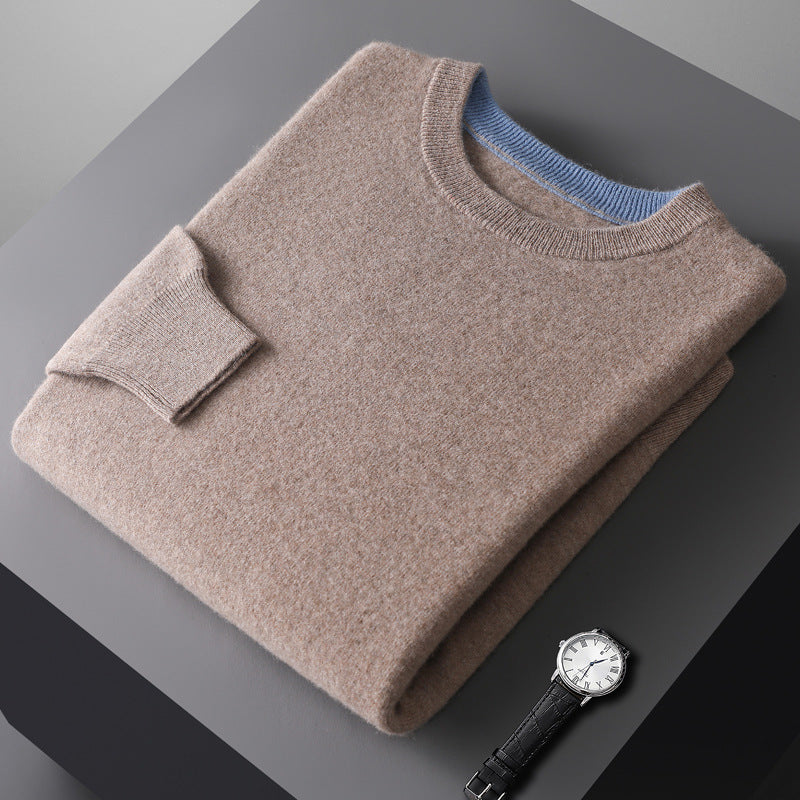 Strickverdickter Pullover mit Rundhalsausschnitt