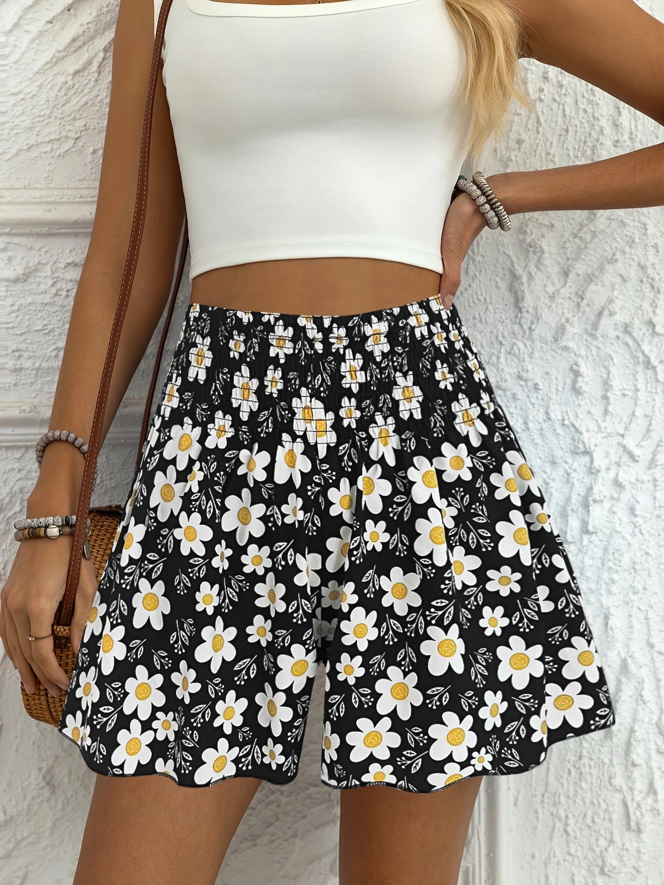 Floral Print Women's Fashionable And Comfortable Beach Shorts