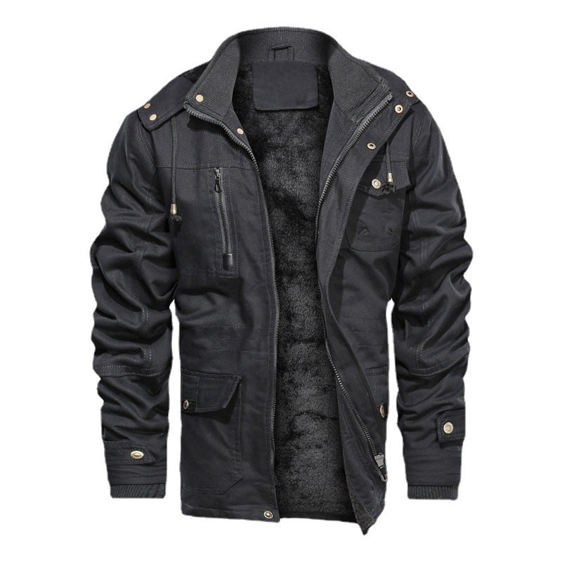Fashionable Extra-thick Fleece-lined Men's Work Jacket