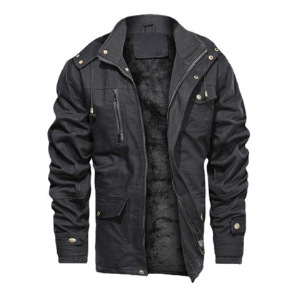 Fashionable Extra-thick Fleece-lined Men's Work Jacket