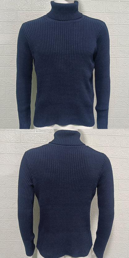 High-neck Slim-fit Long-sleeve Knitted Pullover Base Shirt