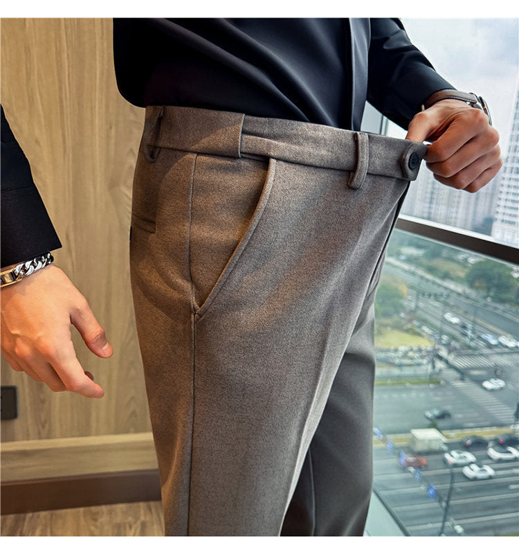 Herren-Wollhose mit verstecktem Elastikbund