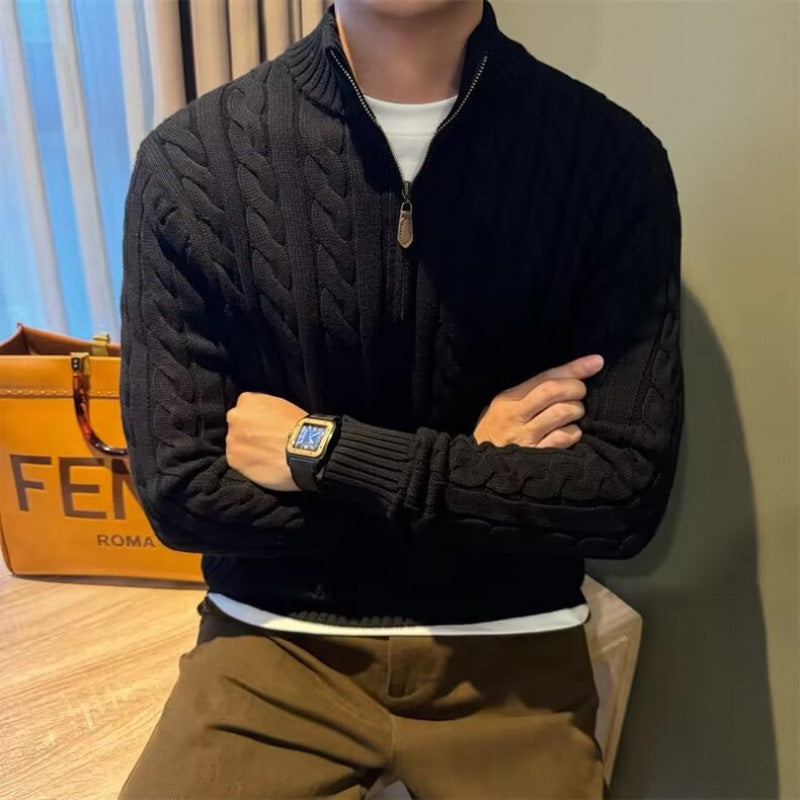 Herren Stehkragen Pullover