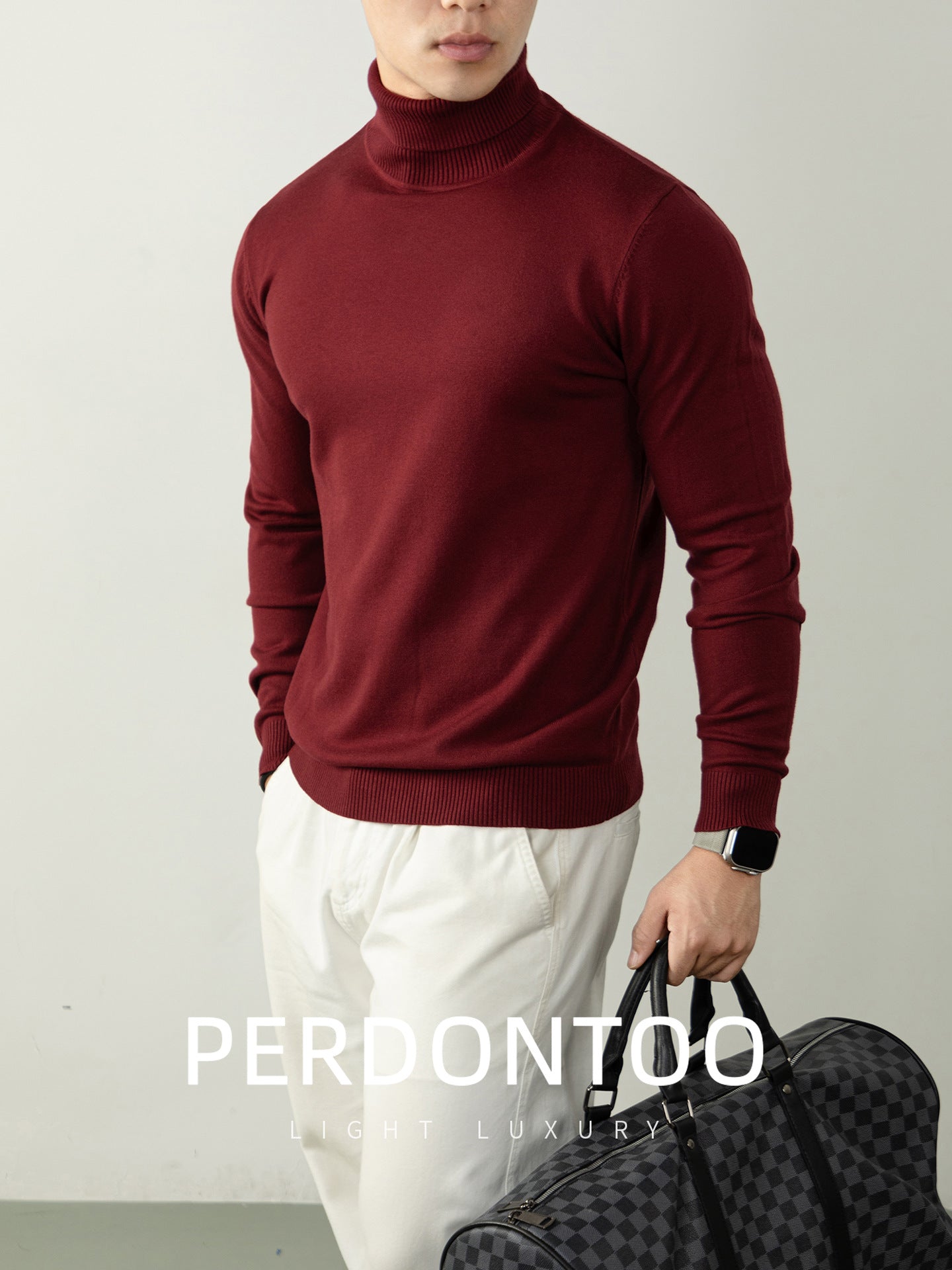 Thickened Men's Turtleneck Thermal Knitwear For Autumn And Winter
