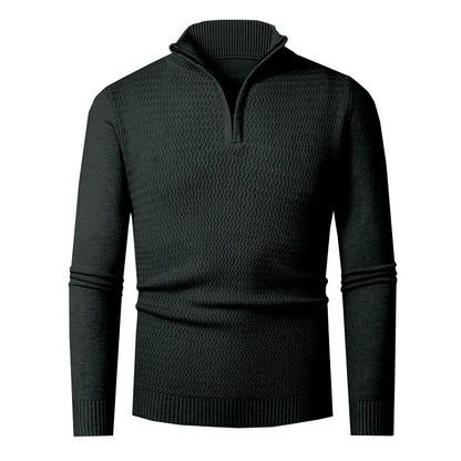 Men's Solid Color Half Zipper Sweater