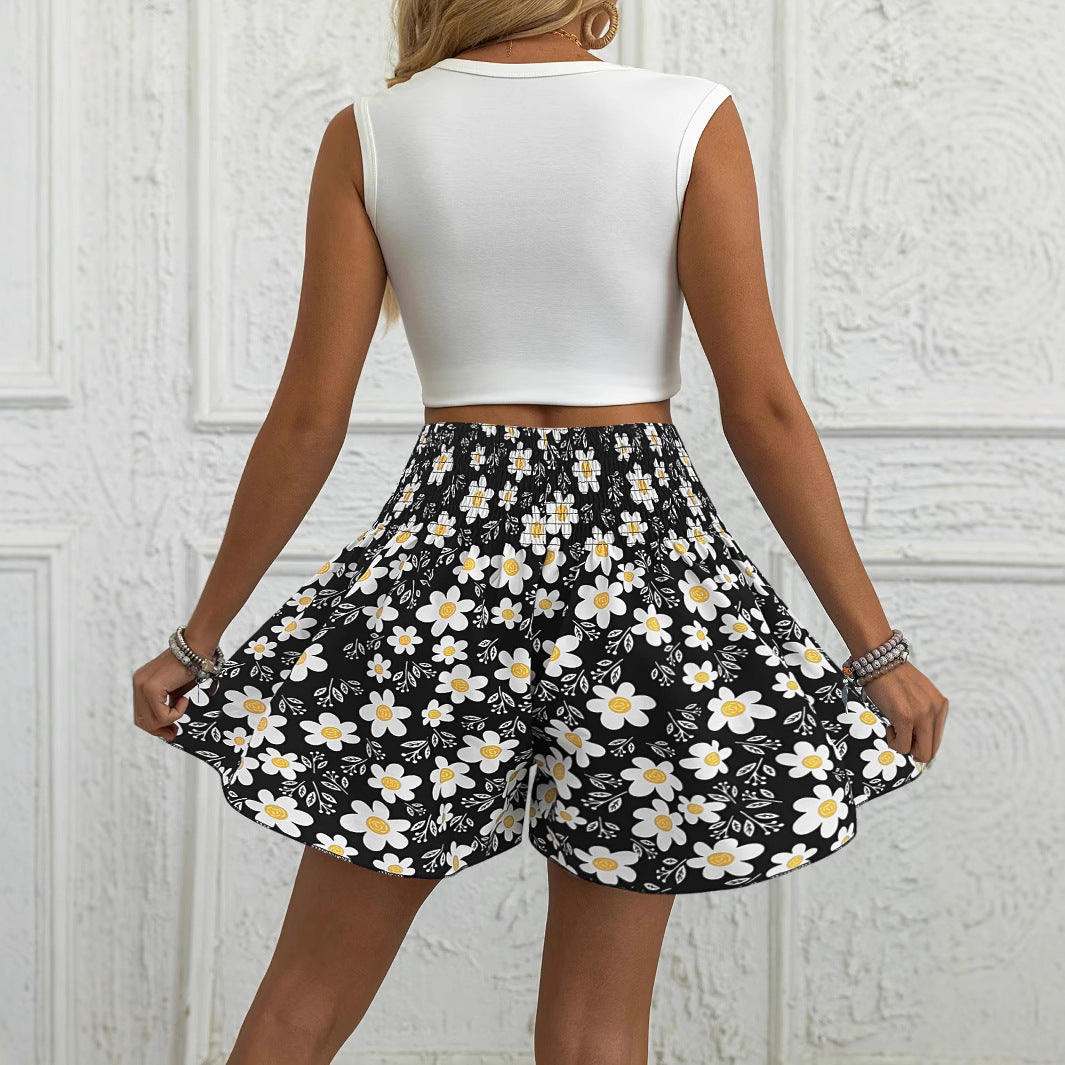 Floral Print Women's Fashionable And Comfortable Beach Shorts
