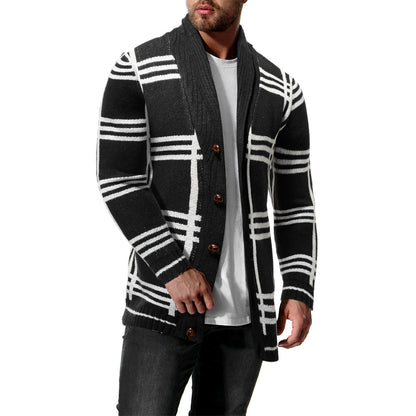Men's Knitwear Sweater Fashion Color Blocking Cardigan Jacket
