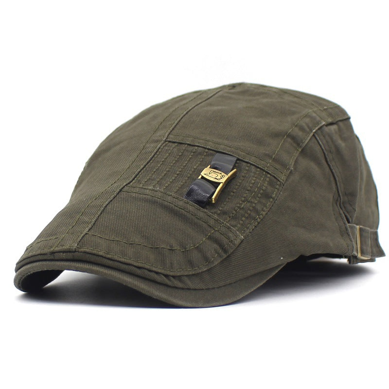 Lederband Jeans Button Männer Retro Peaked Cap
