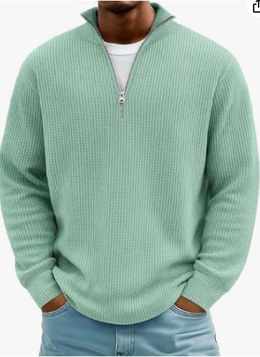 Herren Hoodie Waffle Strickpullover