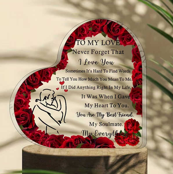 Romantischer Herz-Acryl-Aufsteller "To My Love"