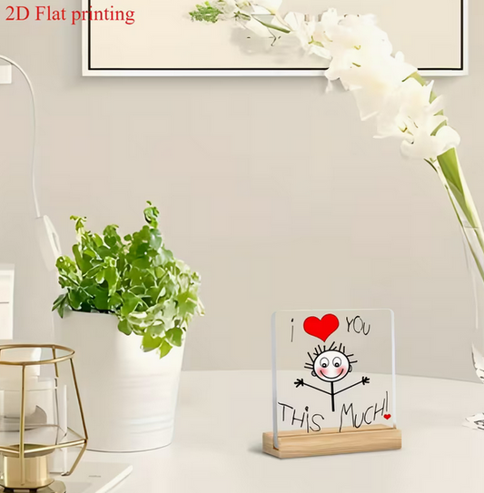 Minimalistische "Ich liebe dich" Acryl-Plakette