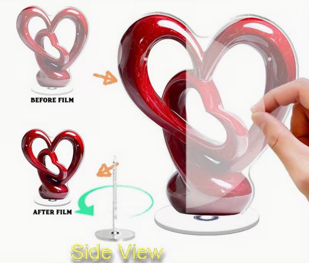 Rotierende Herz-Statue aus Acryl (2D-Ebene)