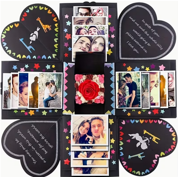 Überraschungs-Explosionsbox – Ihr persönliches Love Scrapbook