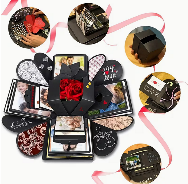 Überraschungs-Explosionsbox – Ihr persönliches Love Scrapbook