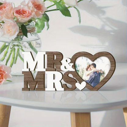 Traditioneller Holz-Fotorahmen "Herr & Frau" – Landhaus-Charme pur