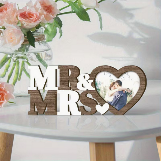 Traditioneller Holz-Fotorahmen "Herr & Frau" – Landhaus-Charme pur