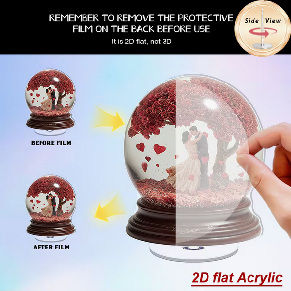 Drehbarer Acryl-Herzbaum „Paar unter Rosen“