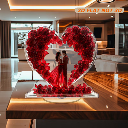 2D-Acryl-Tischdreher mit Rosen-Leuchteffekt