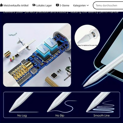 Universeller Stylus Pen für iPad, iPhone & Android – Hochpräziser Kapazitiver Stift mit Schnellladung – Für alle Touchscreens