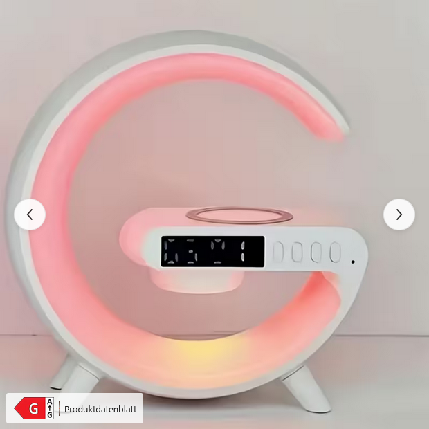 4-in-1 RGB Wireless-Ladestation & Bluetooth-Lautsprecher – Digitaler Wecker mit UKW-Radio