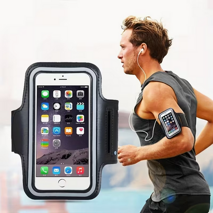 Sport-Armband Handyhalterung für Laufen & Fitness – Wetterfeste Oberarm-Tasche für iPhone & Samsung (bis 5,5 Zoll) – Schwarz