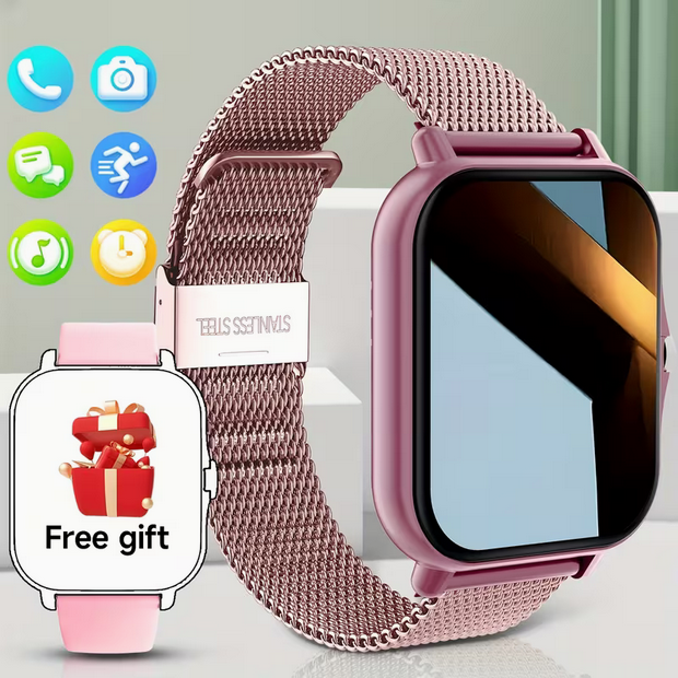 Moderne HD-Smartwatch mit Bluetooth-Telefonie – Fitness-Tracker für Android & iPhone – Kamerasteuerung & Musikwiedergabe