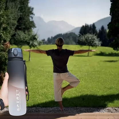 Tragbare Sport-Wasserflasche mit Strohhalm – 1000ml Kapazität – Auslauffrei mit modernem Farbverlauf für Damen & Herren