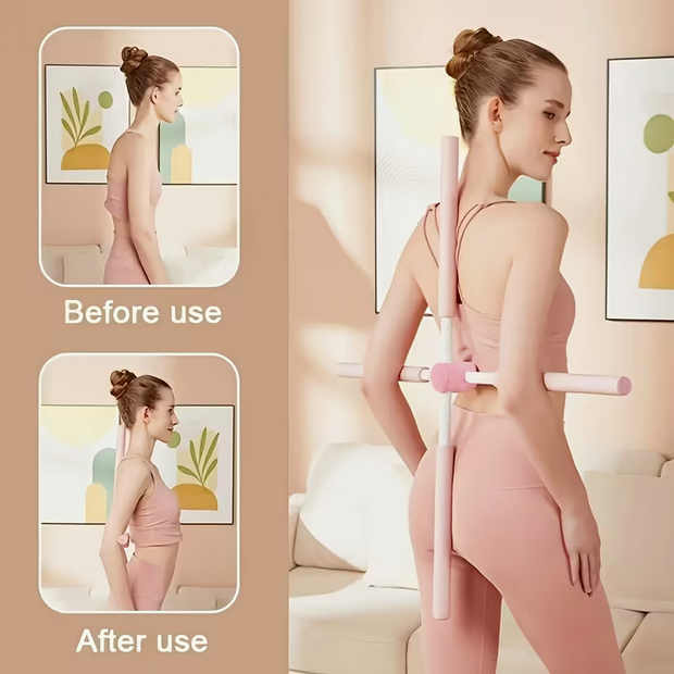 Yoga-Dehnstange für eine aufrechte Haltung – Rückenstrecker mit drehbarer Schnalle – Haltungs-Trainer für Erwachsene & Teenager