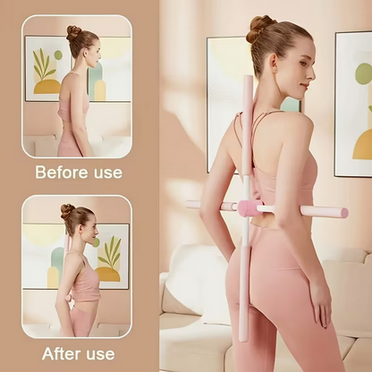 Yoga-Dehnstange für eine aufrechte Haltung – Rückenstrecker mit drehbarer Schnalle – Haltungs-Trainer für Erwachsene & Teenager