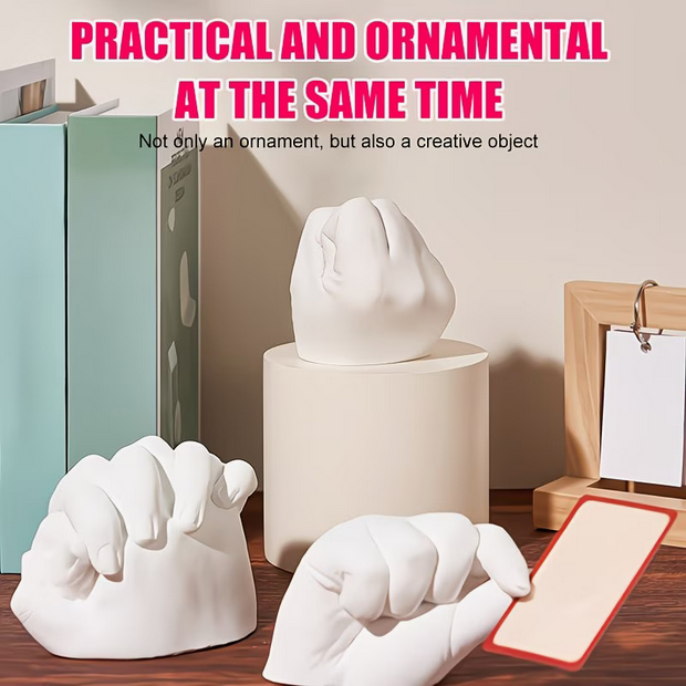 Premium Handguss-Set für Paare – Komplettes Gipsguss-Set für detailgetreue Skulpturen – Ideales Geschenk für Jahrestag & Valentinstag