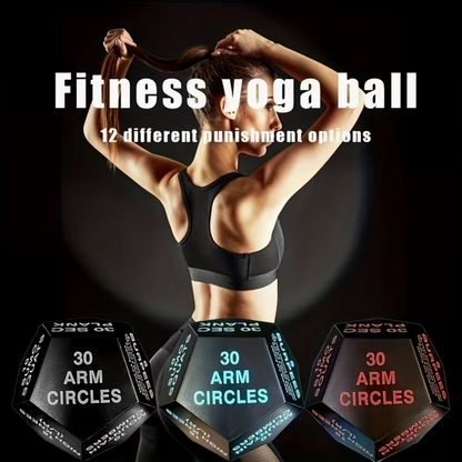 12-seitiger Fitness-Stressball – Dodekaeder-Trainingswürfel für Zuhause – Stressabbau & Workout-Anweisungen