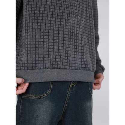 Hochwertiger Jacquard-Strickpullover für Herren – Edle Waffel-Struktur – Modern Slim Fit