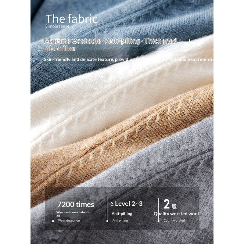 Thickened Men's Turtleneck Thermal Knitwear For Autumn And Winter