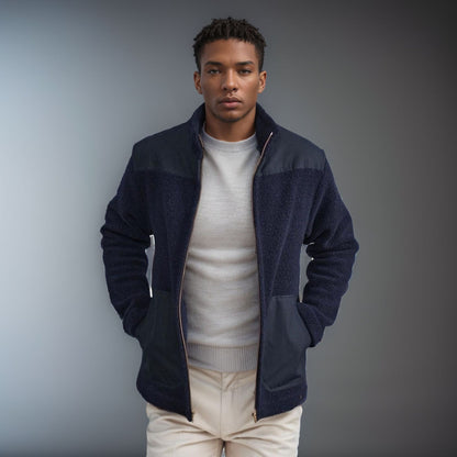 Fashion Fleece Jacke mit Stehkragen