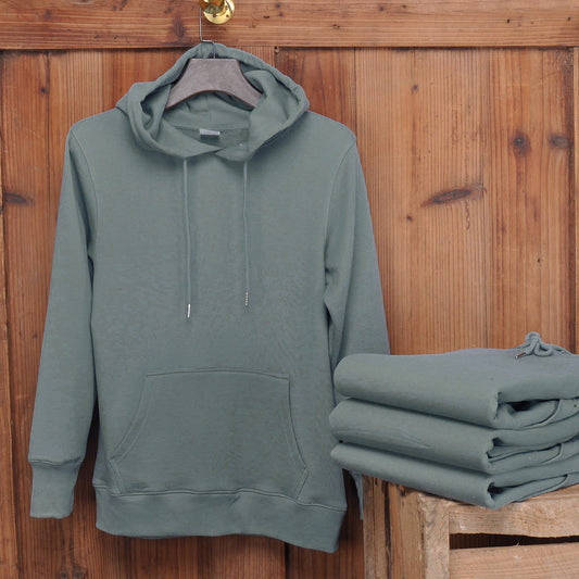 Men's Hooded Padded Terry Pullover Sweater