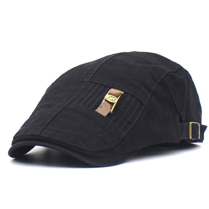 Lederband Jeans Button Männer Retro Peaked Cap